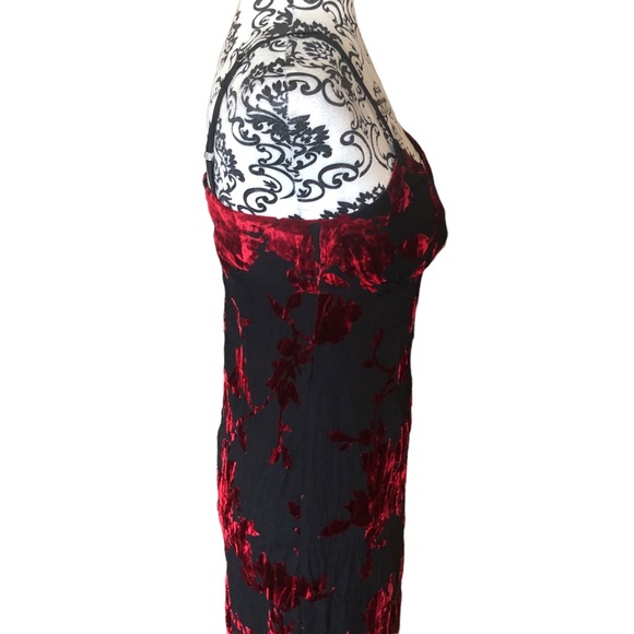 Vintage AXL silk blend red and black v-neck dress - Picture 9 of 15